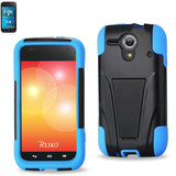 REIKO KYOCERA HYDRO EDGE HYBRID HEAVY DUTY CASE WITH KICKSTAND IN BLACK NAVY