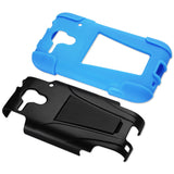 REIKO KYOCERA HYDRO EDGE HYBRID HEAVY DUTY CASE WITH KICKSTAND IN BLACK NAVY