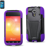 REIKO KYOCERA HYDRO EDGE HYBRID HEAVY DUTY CASE WITH KICKSTAND IN BLACK PURPLE