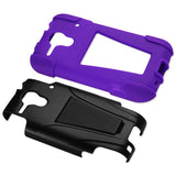 REIKO KYOCERA HYDRO EDGE HYBRID HEAVY DUTY CASE WITH KICKSTAND IN BLACK PURPLE