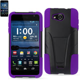 REIKO KYOCERA HYDRO WAVE HYBRID HEAVY DUTY CASE WITH KICKSTAND IN PURPLE BLACK