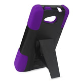 REIKO KYOCERA HYDRO WAVE HYBRID HEAVY DUTY CASE WITH KICKSTAND IN PURPLE BLACK