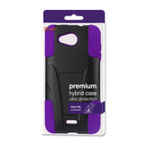 REIKO KYOCERA HYDRO WAVE HYBRID HEAVY DUTY CASE WITH KICKSTAND IN PURPLE BLACK