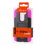 REIKO LG G2 MINI HYBRID HEAVY DUTY CASE WITH KICKSTAND IN HOT PINK BLACK
