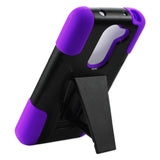REIKO LG G2 MINI HYBRID HEAVY DUTY CASE WITH KICKSTAND IN PURPLE BLACK