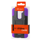 REIKO LG G2 MINI HYBRID HEAVY DUTY CASE WITH KICKSTAND IN PURPLE BLACK