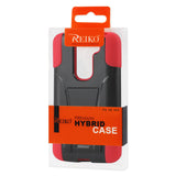 REIKO LG G2 MINI HYBRID HEAVY DUTY CASE WITH KICKSTAND IN RED BLACK