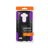 REIKO LG G4 HYBRID HEAVY DUTY CASE WITH KICKSTAND IN PURPLE BLACK