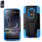 REIKO LG G FLEX HYBRID HEAVY DUTY CASE WITH KICKSTAND IN NAVY BLACK