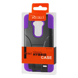 REIKO LG G FLEX HYBRID HEAVY DUTY CASE WITH KICKSTAND IN PURPLE BLACK