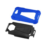 REIKO LG K3 HYBRID HEAVY DUTY CASE WITH KICKSTAND IN NAVY BLACK