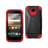 REIKO LG K3 HYBRID HEAVY DUTY CASE WITH KICKSTAND IN RED BLACK