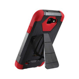 REIKO LG K3 HYBRID HEAVY DUTY CASE WITH KICKSTAND IN RED BLACK