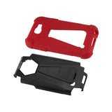 REIKO LG K3 HYBRID HEAVY DUTY CASE WITH KICKSTAND IN RED BLACK