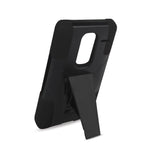 REIKO LG LS675 HYBRID HEAVY DUTY CASE WITH KICKSTAND IN BLACK