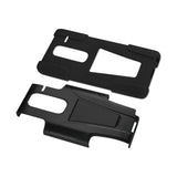 REIKO LG LS675 HYBRID HEAVY DUTY CASE WITH KICKSTAND IN BLACK