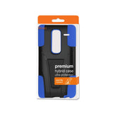 REIKO LG LS675 HYBRID HEAVY DUTY CASE WITH KICKSTAND IN NAVY BLACK