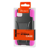 REIKO LG OPTIMUS F3 LS720 HYBRID HEAVY DUTY CASE WITH KICKSTAND IN HOT PINK BLACK