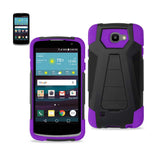 REIKO LG SPREE HYBRID HEAVY DUTY CASE WITH KICKSTAND IN PURPLE BLACK