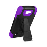 REIKO LG SPREE HYBRID HEAVY DUTY CASE WITH KICKSTAND IN PURPLE BLACK
