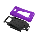 REIKO LG SPREE HYBRID HEAVY DUTY CASE WITH KICKSTAND IN PURPLE BLACK