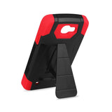 REIKO LG SPREE HYBRID HEAVY DUTY CASE WITH KICKSTAND IN RED BLACK