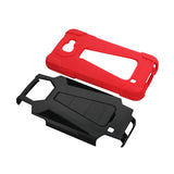 REIKO LG SPREE HYBRID HEAVY DUTY CASE WITH KICKSTAND IN RED BLACK