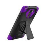 REIKO LG STYLUS 2 PLUS HYBRID HEAVY DUTY CASE WITH KICKSTAND IN PURPLE BLACK