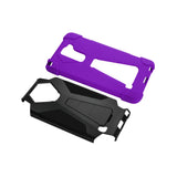 REIKO LG STYLU 2 HYBRID HEAVY DUTY CASE WITH KICKSTAND IN PURPLE BLACK