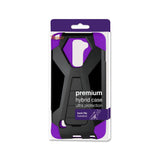 REIKO LG STYLU 2 HYBRID HEAVY DUTY CASE WITH KICKSTAND IN PURPLE BLACK
