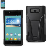 REIKO LG SPLENDOR HYBRID HEAVY DUTY CASE WITH KICKSTAND IN BLACK