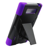 REIKO LG SPLENDOR HYBRID HEAVY DUTY CASE WITH KICKSTAND IN BLACK PURPLE