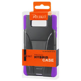 REIKO LG SPLENDOR HYBRID HEAVY DUTY CASE WITH KICKSTAND IN BLACK PURPLE