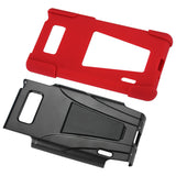REIKO LG SPLENDOR HYBRID HEAVY DUTY CASE WITH KICKSTAND IN BLACK RED