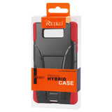 REIKO LG SPLENDOR HYBRID HEAVY DUTY CASE WITH KICKSTAND IN BLACK RED