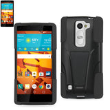 REIKO LG VOLT 2 HYBRID HEAVY DUTY CASE WITH KICKSTAND IN BLACK
