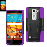 REIKO LG VOLT 2 HYBRID HEAVY DUTY CASE WITH KICKSTAND IN PURPLE BLACK