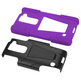 REIKO LG VOLT 2 HYBRID HEAVY DUTY CASE WITH KICKSTAND IN PURPLE BLACK