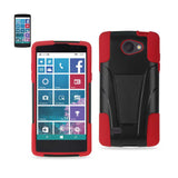 REIKO LG LANCET HYBRID HEAVY DUTY CASE WITH KICKSTAND IN RED BLACK
