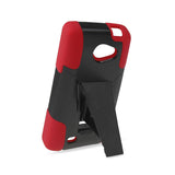 REIKO LG LANCET HYBRID HEAVY DUTY CASE WITH KICKSTAND IN RED BLACK
