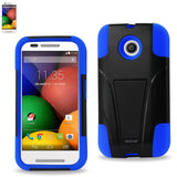 REIKO MOTOROLA MOTO E HYBRID HEAVY DUTY CASE WITH KICKSTAND IN NAVY BLACK
