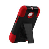REIKO MOTOROLA MOTO E HYBRID HEAVY DUTY CASE WITH KICKSTAND IN RED BLACK