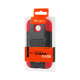 REIKO MOTOROLA MOTO E HYBRID HEAVY DUTY CASE WITH KICKSTAND IN RED BLACK