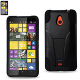 REIKO NOKIA LUMIA 1320 HYBRID HEAVY DUTY CASE WITH KICKSTAND IN BLACK