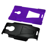 REIKO NOKIA LUMIA 1520 HYBRID HEAVY DUTY CASE WITH KICKSTAND IN PURPLE BLACK
