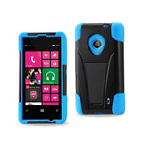 REIKO NOKIA LUMIA 521 HYBRID HEAVY DUTY CASE WITH KICKSTAND IN NAVY BLACK