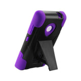REIKO NOKIA LUMIA 521 HYBRID HEAVY DUTY CASE WITH KICKSTAND IN PURPLE BLACK
