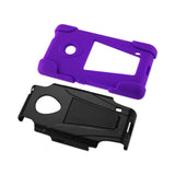 REIKO NOKIA LUMIA 521 HYBRID HEAVY DUTY CASE WITH KICKSTAND IN PURPLE BLACK