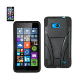 REIKO NOKIA LUMIA 640 HYBRID HEAVY DUTY CASE WITH KICKSTAND IN BLACK