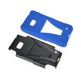 REIKO NOKIA LUMIA 640 HYBRID HEAVY DUTY CASE WITH KICKSTAND IN NAVY BLACK